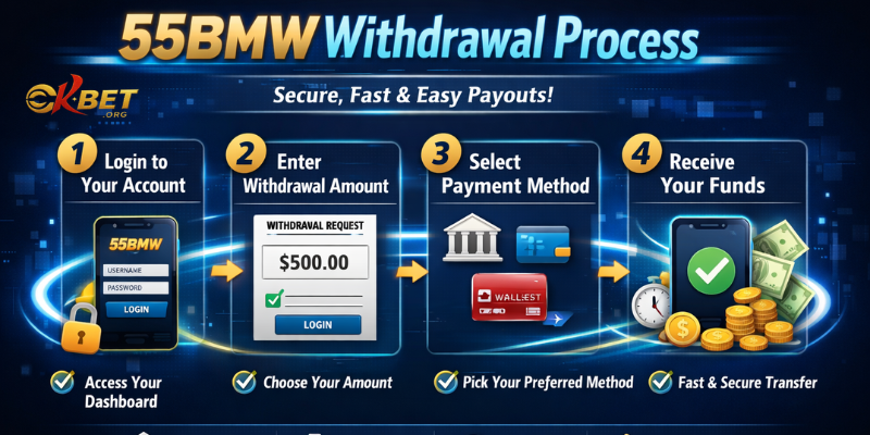 The 55bmw withdrawal process refers to how users transfer their winnings or account balance from the platform to their personal payment methods.